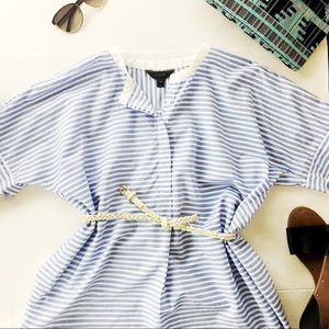 J. Crew blue and white tunic.
